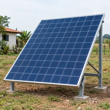 Painel solar em propriedade rural