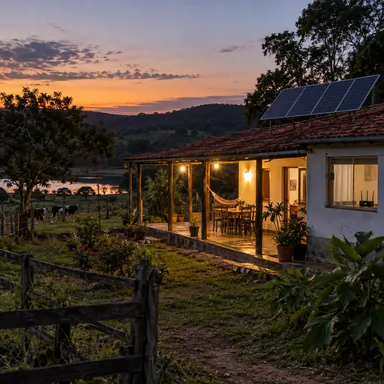 Sítio com painéis solares