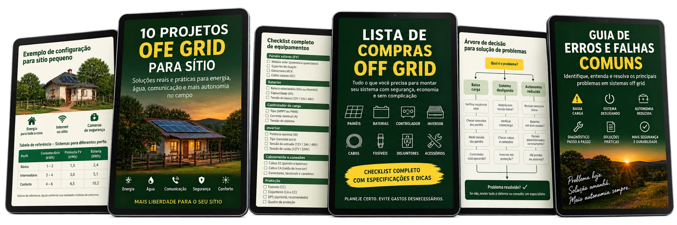 Três bônus digitais: projetos de referência, lista de compras e apostila de erros comuns